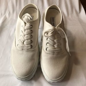 Steve Madden Canvas White Slip On Mule Sneakers- Size 8.5